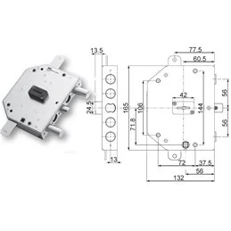 Security door lock Mottura 89C755/56