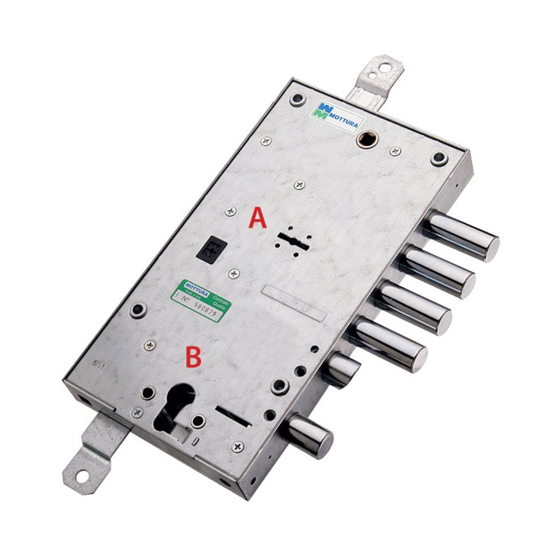 Serratura porta blindata Mottura 54.587 triplice 1/2g