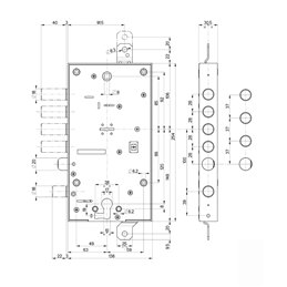 Serratura porta blindata Mottura 54.587 triplice 1/2g