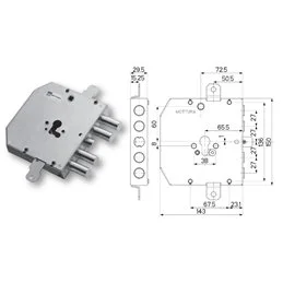 Serratura porta blindata Mottura 89E310W27T tipo ESETY (Tesio)