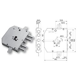 Serratura porta blindata Mottura 89E310W22T tipo ESETY (Tesio)