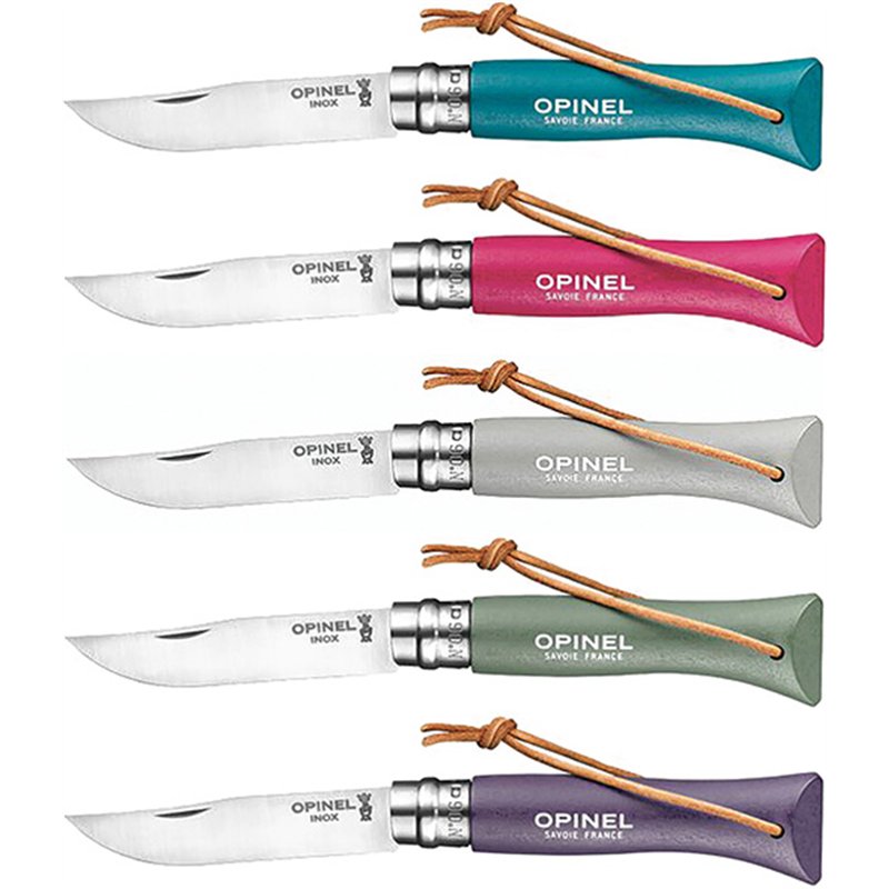 Opinel VRI Virobloc knife colored handle with strap stainless