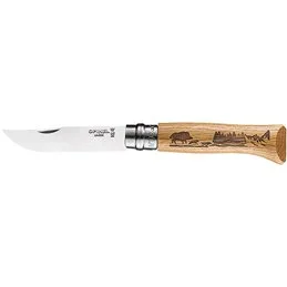 Coltello Opinel Virobloc N.8 VRI ANIMALIA manico pirografato