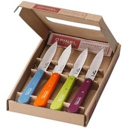 OPINEL 112 kitchen knives in a 4-piece box with wooden handle