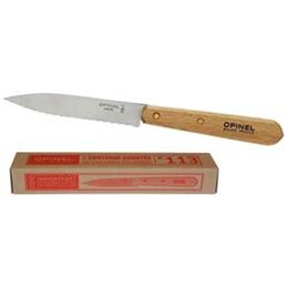 OPINEL 113 serrated kitchen knife beech wood handle