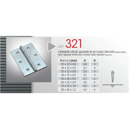 HINGES 321/ 80 HALF SQUARE