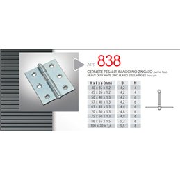 HINGES 838/100 HEAVY Fixed pin