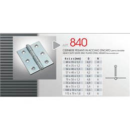 840/87 HEAVY HINGES Removable pin