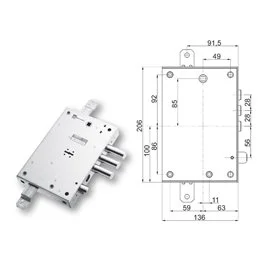 Security door lock Mottura 89.571EF3 for EFFEPI