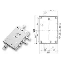 Security door lock Mottura 89.571FAP for FAPA