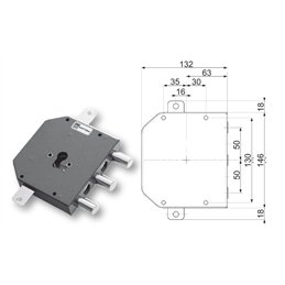 Serratura porta blindata Mottura 89.8620FA/T triplice 1/2g FAPA