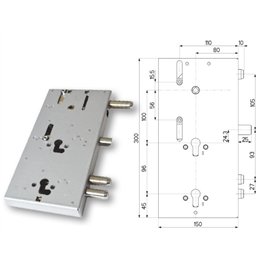 Mottura 89.F309/00Q triple 1/2g FERBONA armored door lock