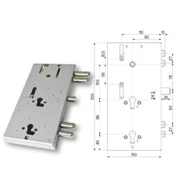 Mottura 89.F310/00Q triple 1/2g FERBONA armored door lock