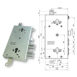 Serratura porta blindata Mottura 89.G767W22Q triplice 1/2g GASPEROTTI