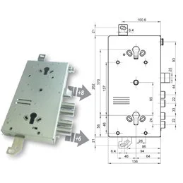 Mottura 89.G767W2DQ triple 1/2g GASPEROTTI armored door lock