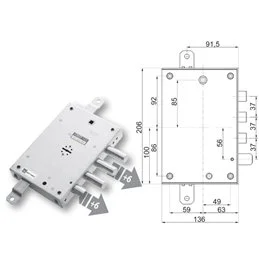Security door lock Mottura 89.571GRD for GREG