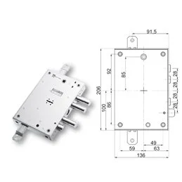 Serratura porta blindata Mottura 89.571ISA/0 triplice 1/2g ISALL