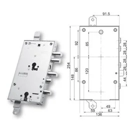 Security door lock Mottura 89.8595IS/Q Euro profyle for ISALL