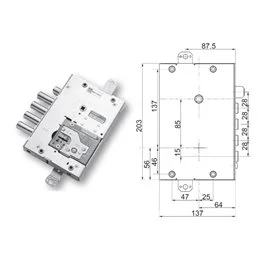 Serratura porta blindata Mottura 89Y515MAS triplice 1/2g MASTER