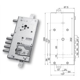 Security door lock Mottura 89.Y916MAS plurisystem for MASTER