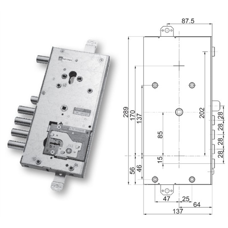 Serratura porta blindata Mottura 89.Y916MAS plurisistema MASTER