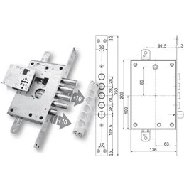 Serratura porta blindata Mottura 89.K771MEB triplice 1/2g MEBA