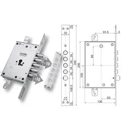 Security door lock Mottura 89.8771MB/Q for MEBA