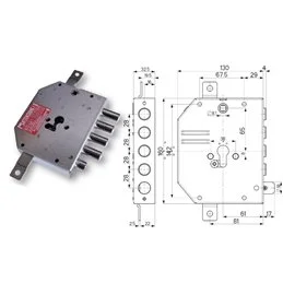 Serratura porta blindata Mottura 89.M830/00Q triplice 1/2g MEGABLOK