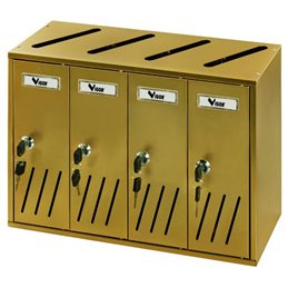 Cassetta postale condominiale VIGOR K-4 BOX 4 posti alluminio ramato 42X17,5X30