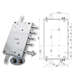 Serratura porta blindata Mottura 89.561ME6L triplice 1/2g METALNOVA