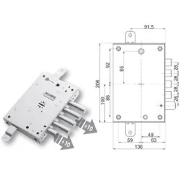 Serratura porta blindata Mottura 89.571MORA triplice 1/2g MORA