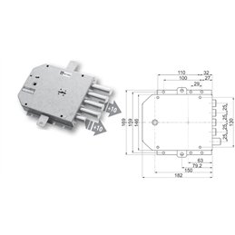Serratura porta blindata Mottura 89.555PIA triplice 1/2g PIACENTINI