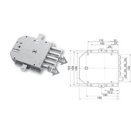 Serratura porta blindata Mottura 89.555PIA triplice 1/2g PIACENTINI
