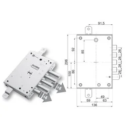 Security door lock Mottura 89.571SAFIR for SAFIR