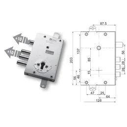 Serratura porta blindata Mottura 89.4515VI/Q triplice 1/2g VIGHI