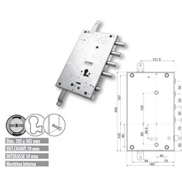 Security door lock Mottura 89.371DER Euro profyle for DIERRE