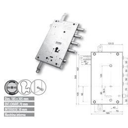 Mottura 89.8462DE/Q armored door lock, Dierre eur cylinder