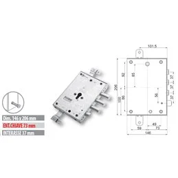 Serratura porta blindata Mottura 89.371DE7 cilindro eur. Dierre