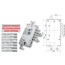 Serratura porta blindata Mottura 89.K597DR/SB plurisistema Dierre