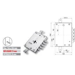 Serratura porta blindata Mottura 89.371DER cilindro eur. Dierre