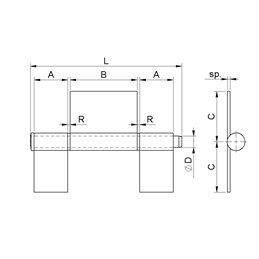 Ficcia hinge (fiscia) to be welded 3 long wings removable pin art.250 COMBI