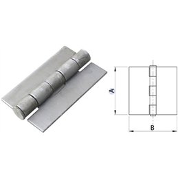 Hinge to be welded with 2 full wings without holes art.506 IBFM