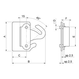 Hinge for vasistas to be welded art.275 COMBI