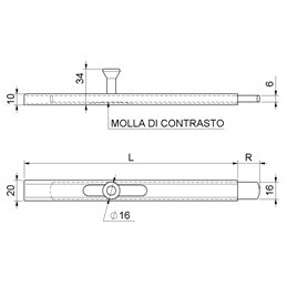 Catenaccio verticale a saldare sez.6x16 art.215 COMBI