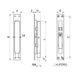 Single action brass lever bollard COMBI art.223