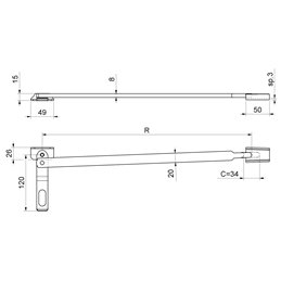 Heavy duty hinged lever post for gates COMBI art.310