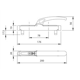 LEO 685 COMUNELLO lever lock latch internal rods