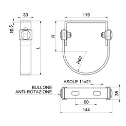 Adjustable safety ring for gates COMBI 858