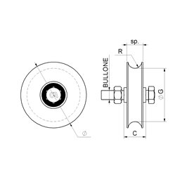 Wheel for round groove gates COMBI 400