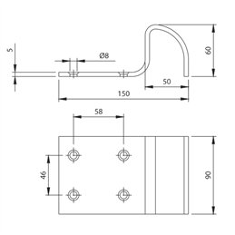 Screw-on gate stop COMUNELLO 171 FC